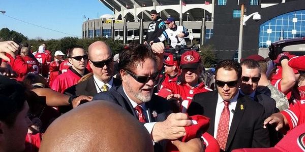 Dr. John York at the Spartan Niner Empire tailgate — Carolina Playoffs 2014